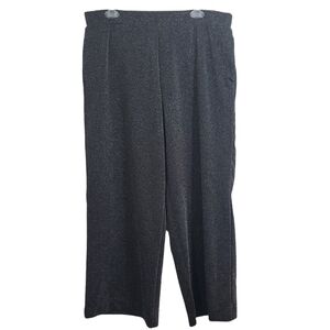 Alfani Metallic Silver Black Dressy Sparkly Pull On Pants Size XL Party Holiday